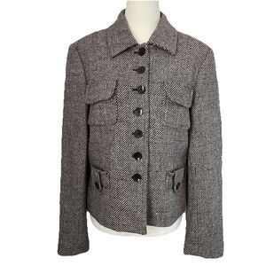 Dalia Women’s Tweed Blazer Brown Confetti Classic Career-12